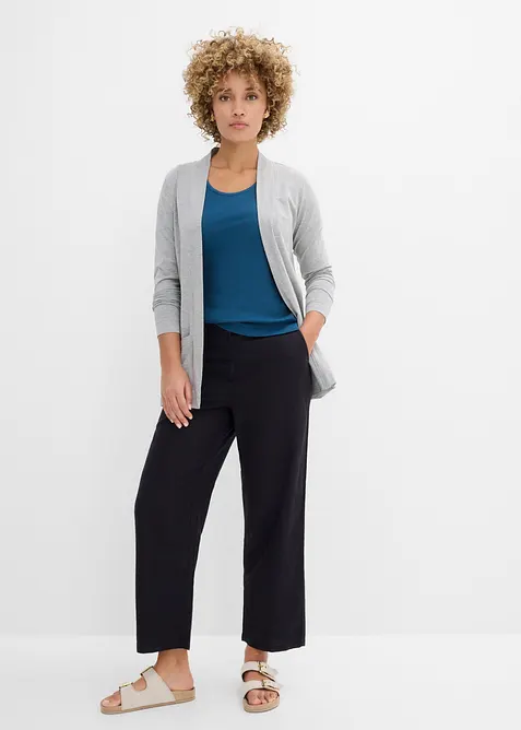 Pantaloni barrel in misto lino e viscosa, bonprix