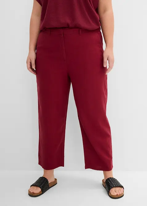 Pantaloni barrel in misto lino e viscosa, bonprix