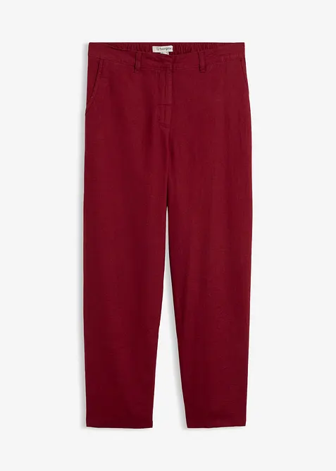 Pantaloni barrel in misto lino e viscosa, bonprix