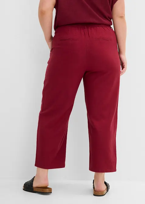 Pantaloni barrel in misto lino e viscosa, bonprix