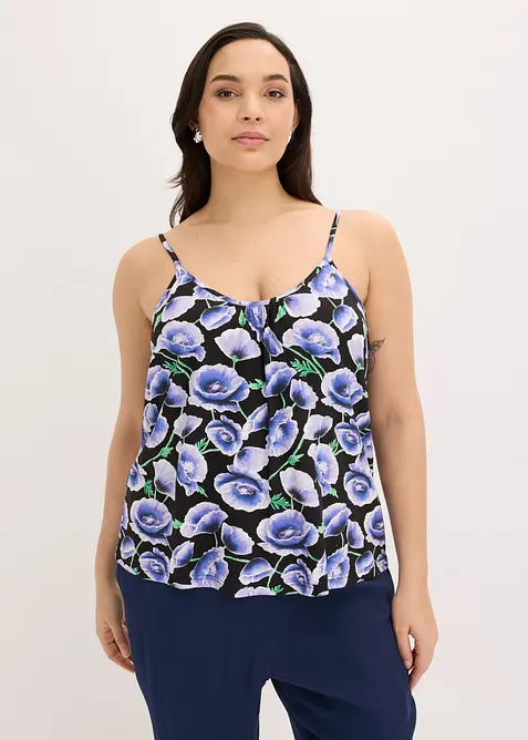 Top con spalline sottili in misto viscosa morbido, bonprix