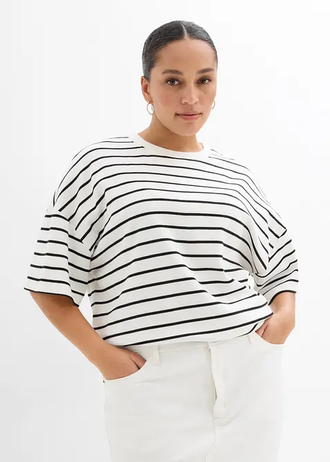 Maglia a righe in puro cotone biologico, bonprix