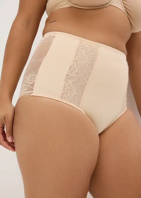 Culotte con pizzo e effetto modellante medio, bonprix