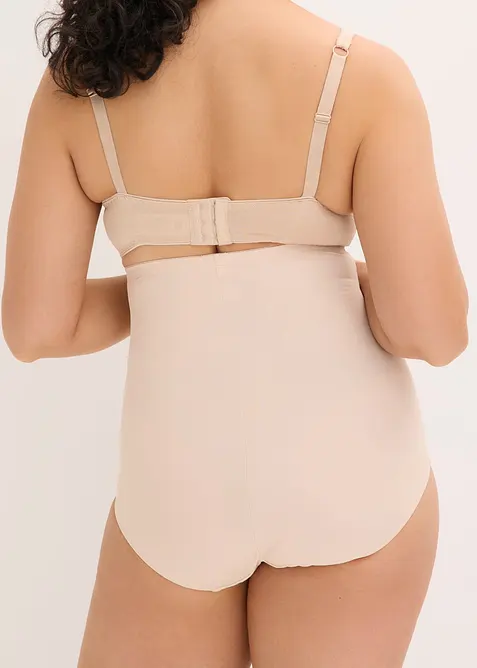 Slip contenitivo a vita alta con effetto modellante forte, cotone e ricami, bonprix