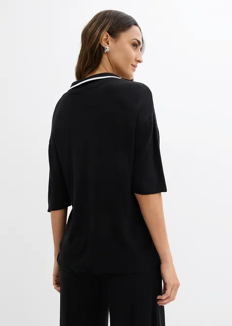 Polo in maglia fine di misto viscosa, bonprix