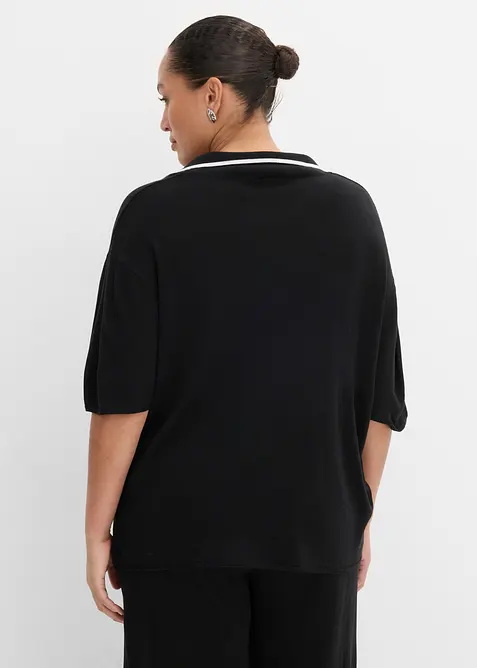 Polo in maglia fine di misto viscosa, bonprix