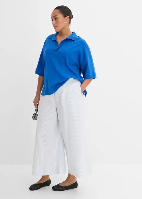 Pantaloni culotte larghi in seersucker, bonprix