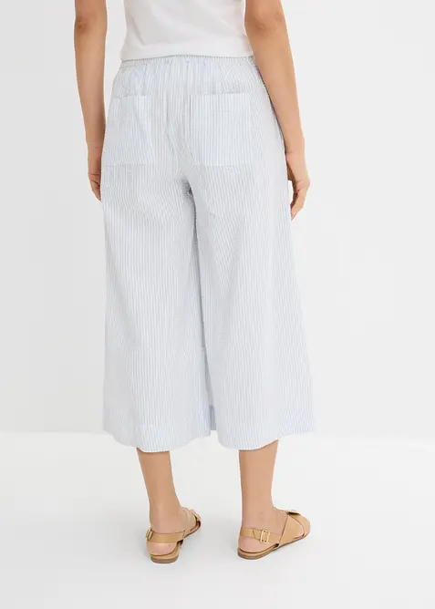 Pantaloni culotte larghi in seersucker, bonprix