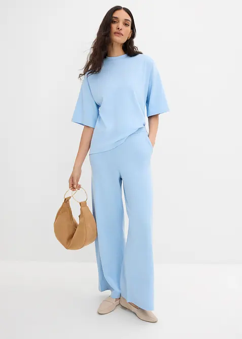 Maxi maglia con fondo asimmetrico in puro cotone biologico, bonprix