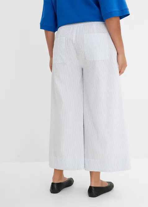 Pantaloni culotte larghi in seersucker, bonprix
