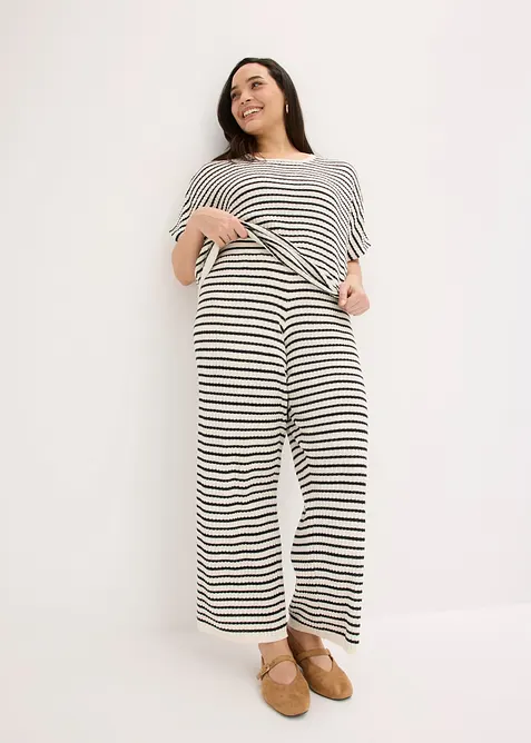 Pantaloni in maglia di misto lino fresco, bonprix