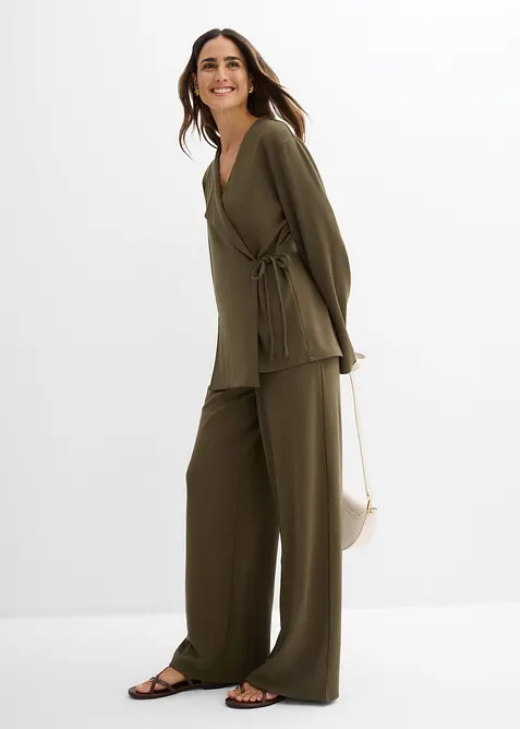 Blusa in misto viscosa con laccetto, bonprix