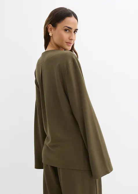 Blusa in misto viscosa con laccetto, bonprix