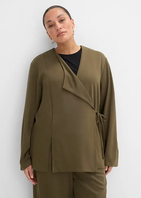 Blusa in misto viscosa con laccetto, bonprix