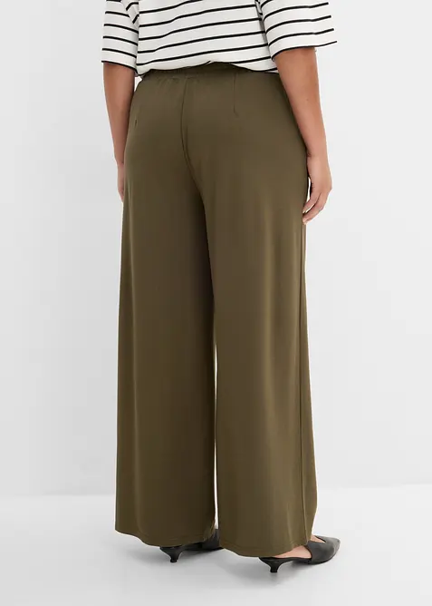 Pantaloni con elastico in vita in misto viscosa, bonprix
