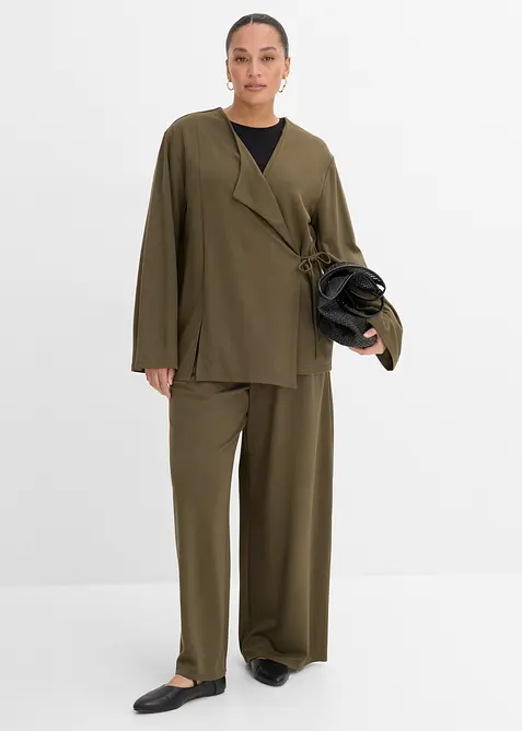 Blusa in misto viscosa con laccetto, bonprix