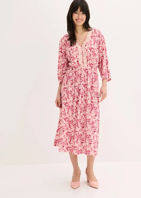 Abito di jersey con pizzo, bonprix