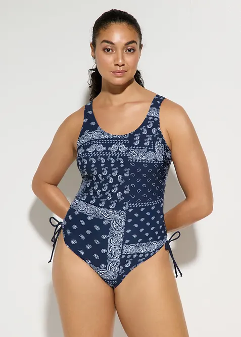 Costume intero leggermente modellante con arricciatura laterale, bonprix