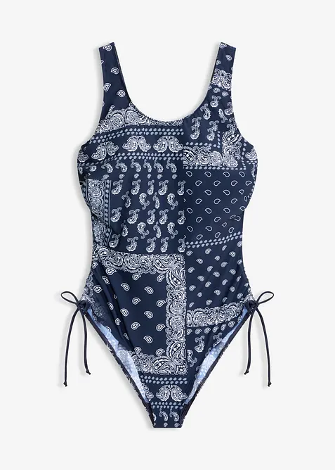 Costume intero leggermente modellante con arricciatura laterale, bonprix