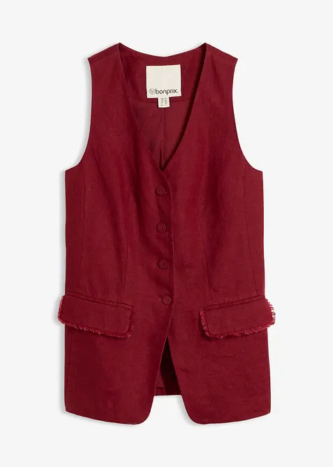 Gilet in stile sartoriale in puro lino, bonprix