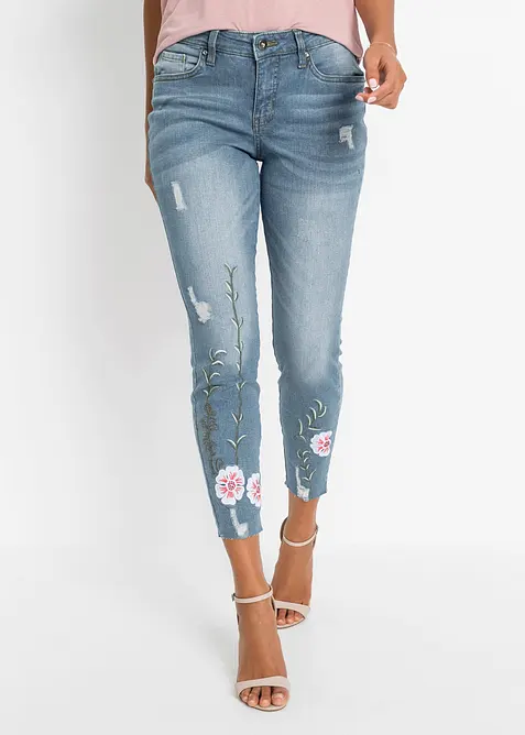Jeans skinny cropped, vita bassa, bonprix