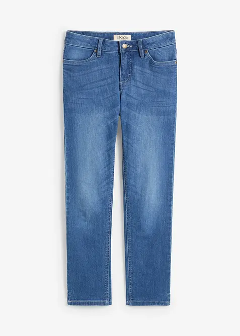 Jeans elasticizzati cropped con spacchetti, bonprix