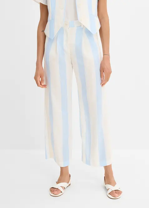 Pantaloni a palazzo effetto lino, bonprix