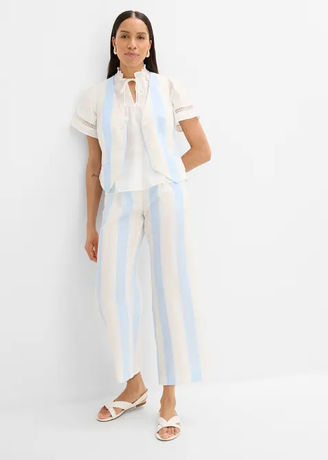 Pantaloni a palazzo effetto lino, bonprix