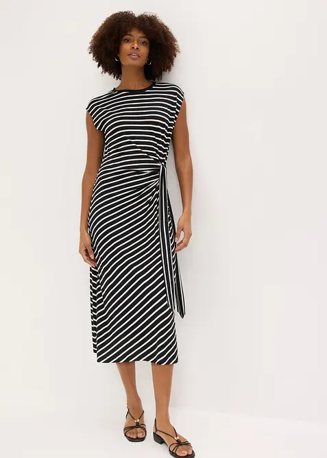 Abito di jersey con drappeggio, bonprix