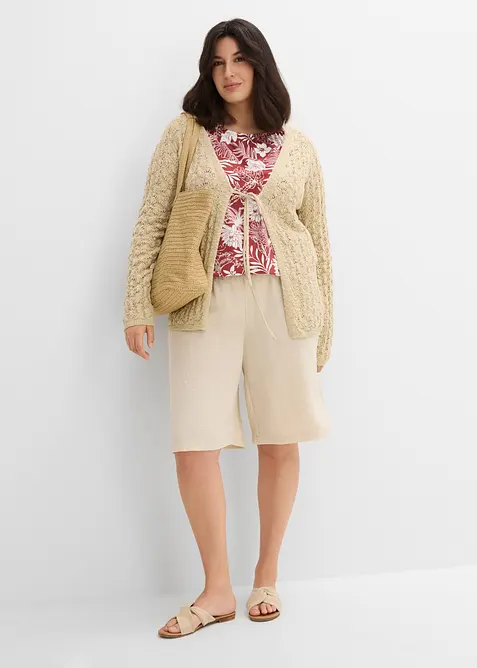 Bermuda in misto viscosa con elastico in vita, bonprix