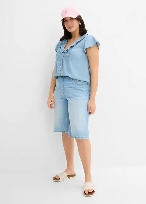 Bermuda in jeans, vita media, bonprix