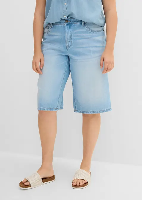Bermuda in jeans, vita media, bonprix
