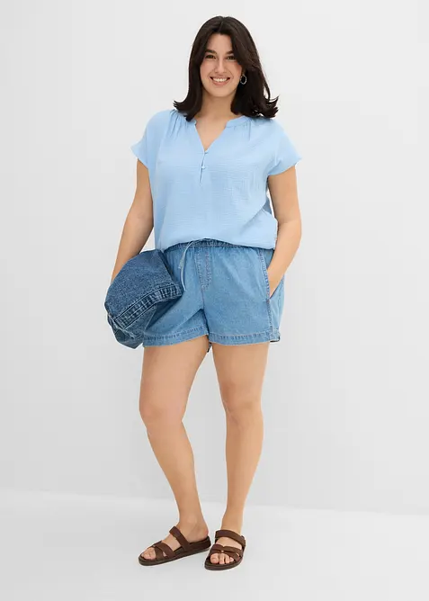 Shorts di jeans con vita comoda, vita media, bonprix