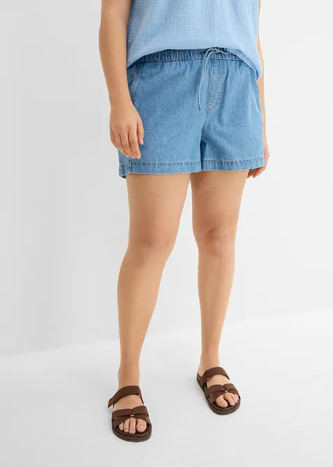 Shorts di jeans con vita comoda, vita media, bonprix