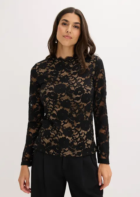 Maglia in pizzo a maniche lunghe, bonprix