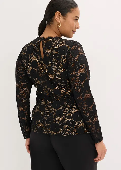 Maglia in pizzo a maniche lunghe, bonprix