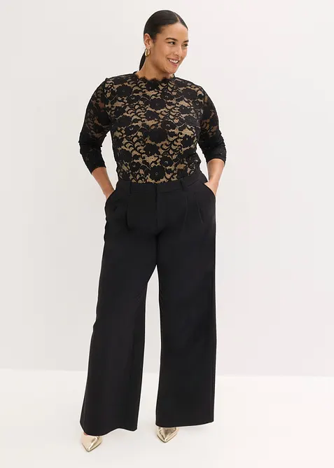 Maglia in pizzo a maniche lunghe, bonprix