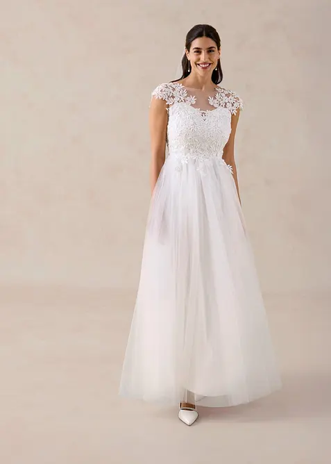 Abito da sposa in delicato tulle con pizzo, bonprix