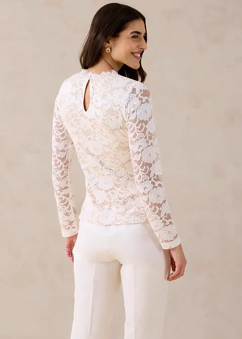 Maglia in pizzo a maniche lunghe, bonprix