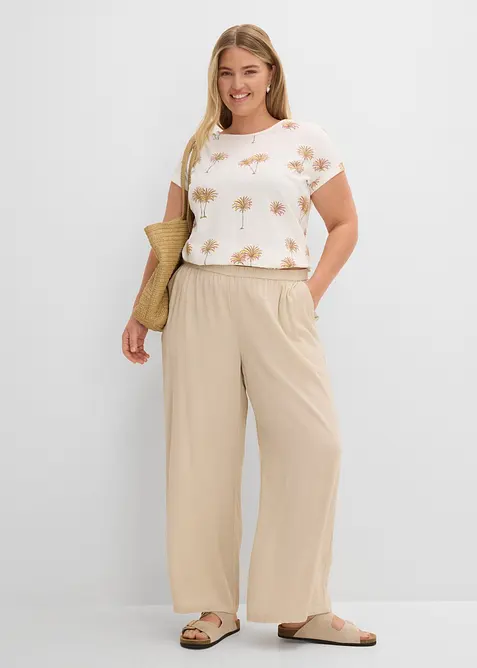 Pantaloni a palazzo in morbida viscosa, bonprix