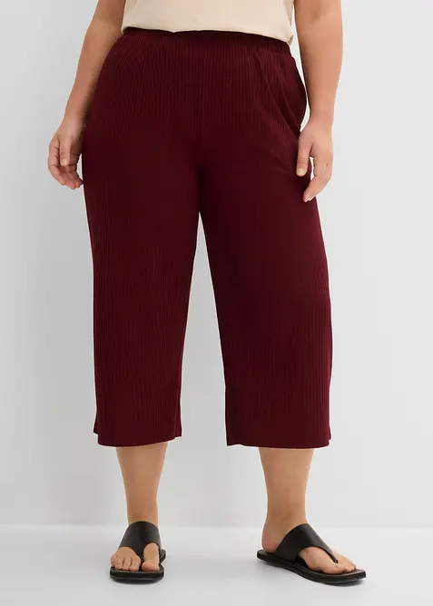 Pantaloni in jersey a coste con elastico in vita, bonprix