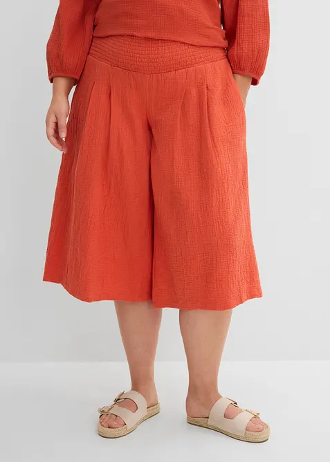 Pantaloni capri in soffice mussola, bonprix