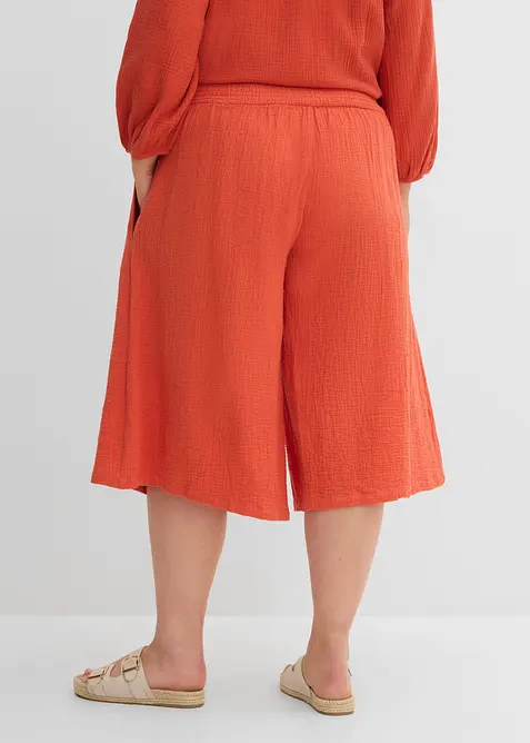 Pantaloni capri in soffice mussola, bonprix