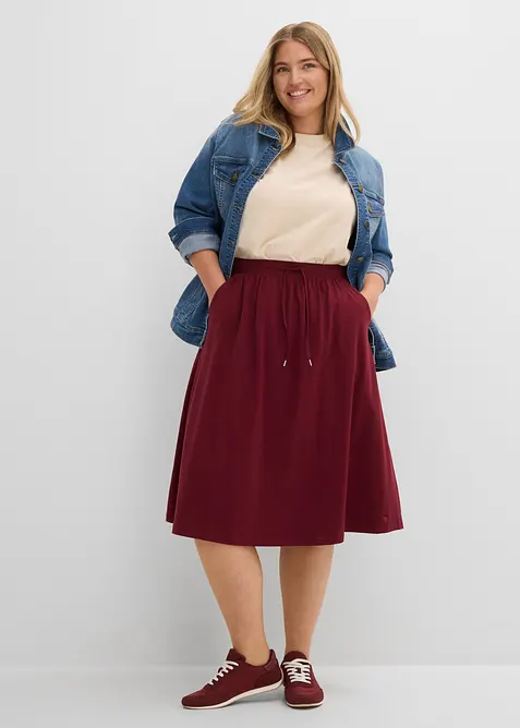 Gonna in jersey di misto cotone, bonprix