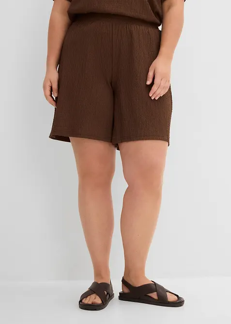 Shorts con elastico in vita in cr&ecirc;pe stropicciato, bonprix