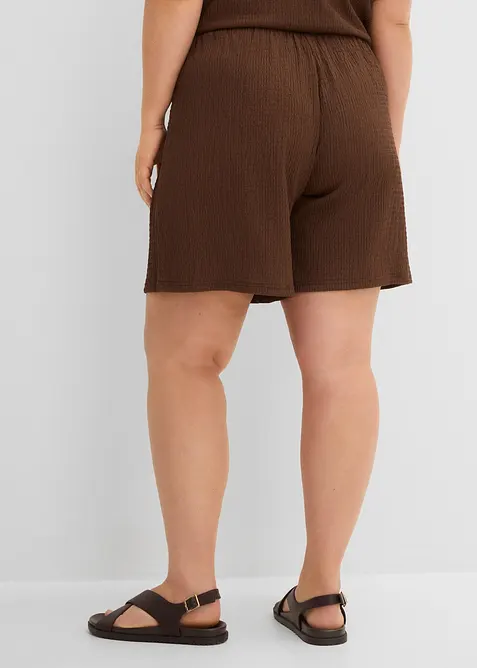 Shorts con elastico in vita in cr&ecirc;pe stropicciato, bonprix