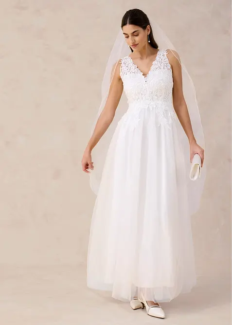 Abito da sposa con tulle e pizzo, bonprix