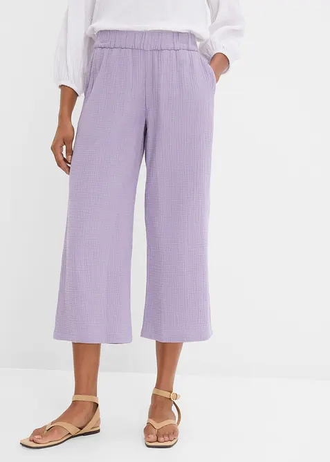Pantaloni larghi in mussola di cotone, bonprix