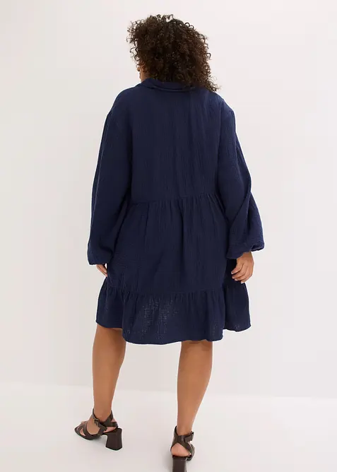 Abito corto a balze in mussola, bonprix