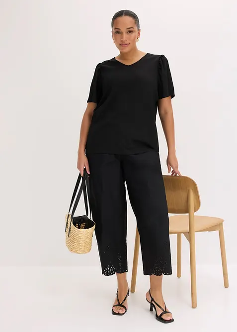 Maglia in cr&ecirc;pe operato, bonprix